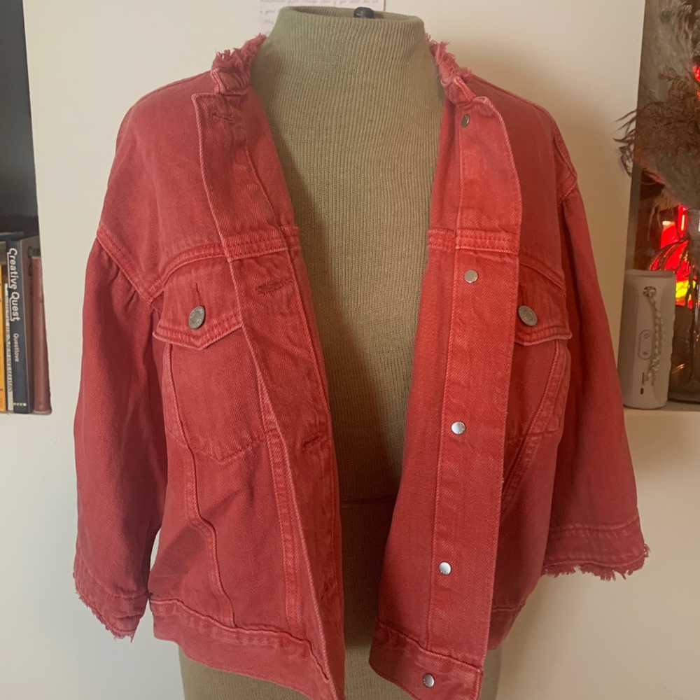 jean jacket with flared sleeves